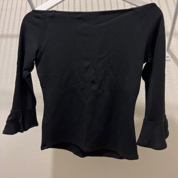 M&S Black 3/4 Sleeve Off the Shoulder Top, Size: S - Picture 4 of 5